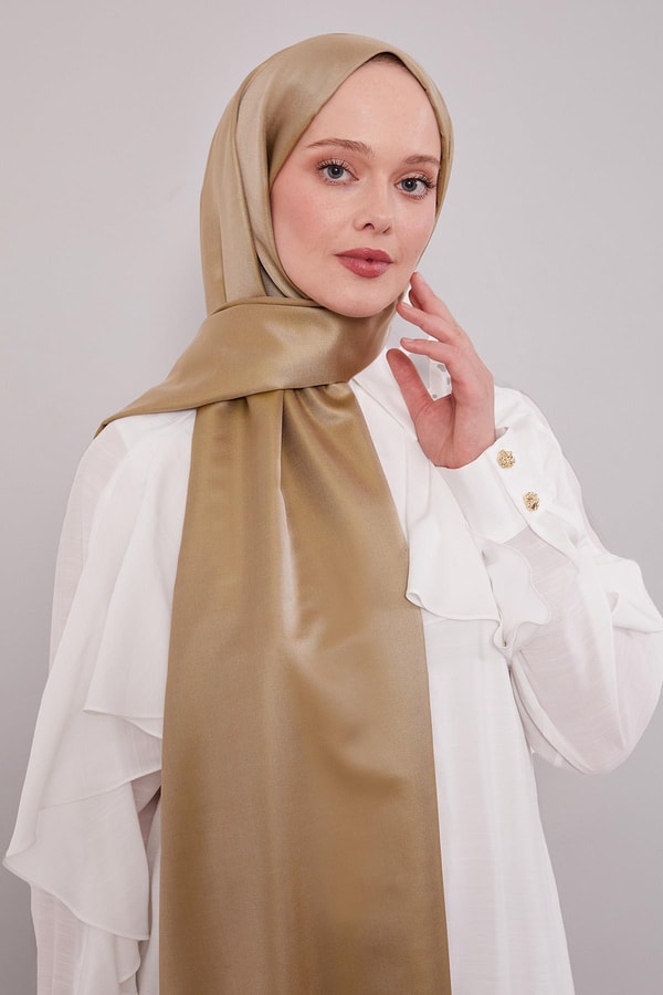 Yağ Yeşili İpek Şal