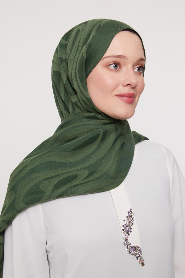 Yeşil Soyut Desen Grazia Şal