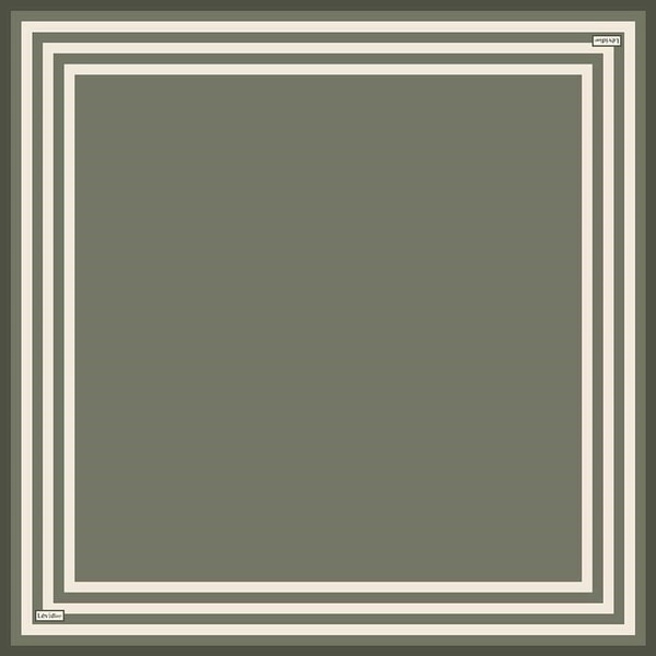 LevidorYeşil Üç Çizgi Detaylı Twill İpek Eşarp