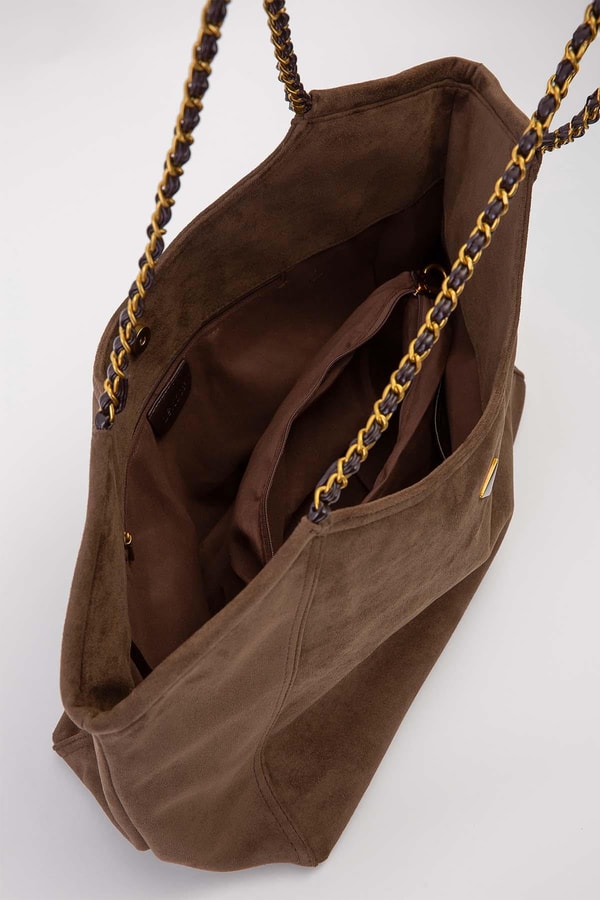 Yeşil Uzun Zincir Askılı Büyük Omuz Çantası