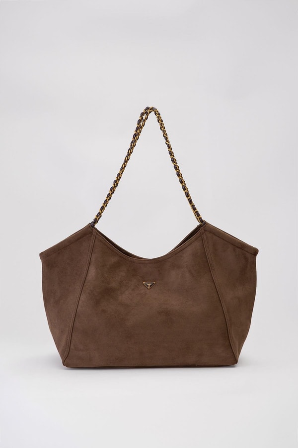 Yeşil Uzun Zincir Askılı Büyük Omuz Çantası