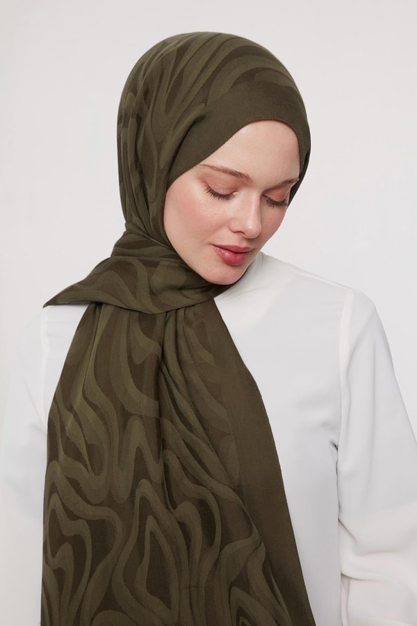 Yosun Yeşili Soyut Desen Grazia Şal