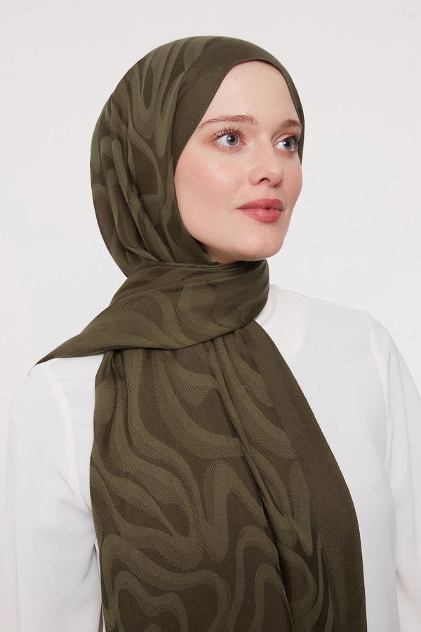 Yosun Yeşili Soyut Desen Grazia Şal