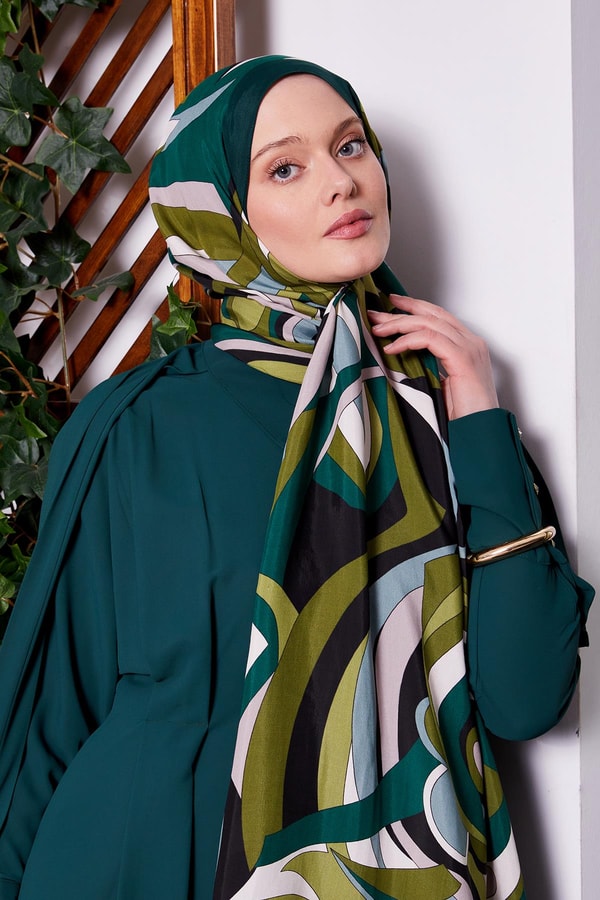 Zümrüt Damla Desen Royal Şal