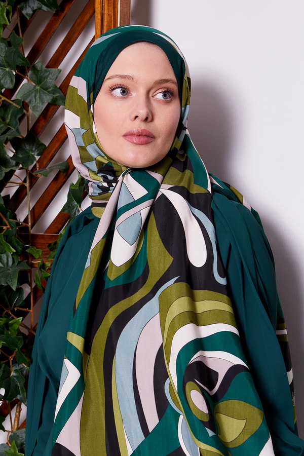 Zümrüt Damla Desen Royal Şal