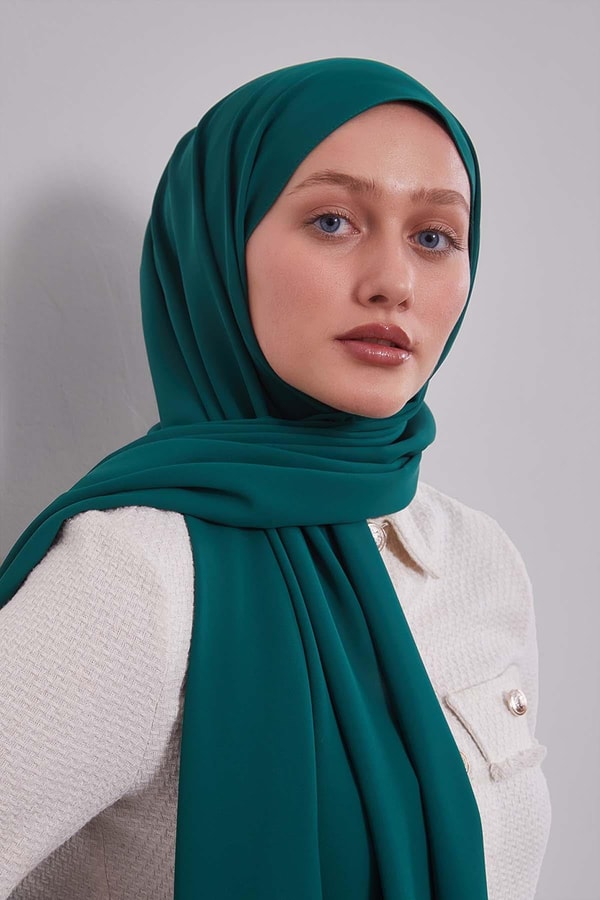 Zümrüt Yeşili Dokulu Tensel Şal