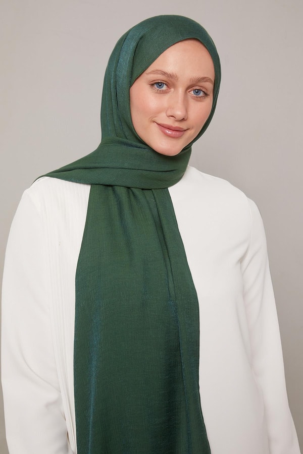 Zümrüt Yeşili Kristal Abiye Şal
