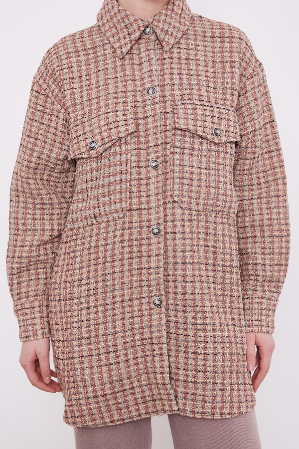Levidor StudioBej Oversize Tüvit Ceket