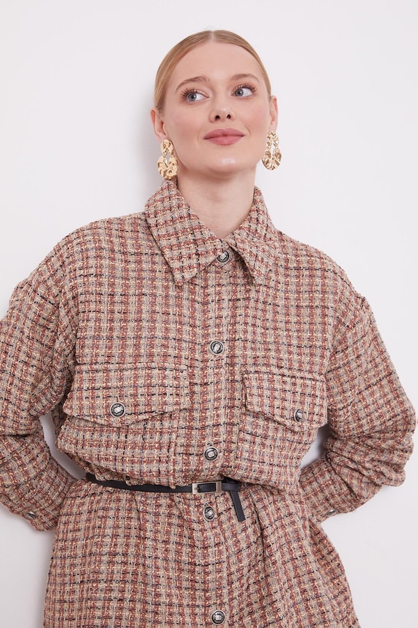 Levidor StudioBej Oversize Tüvit Ceket