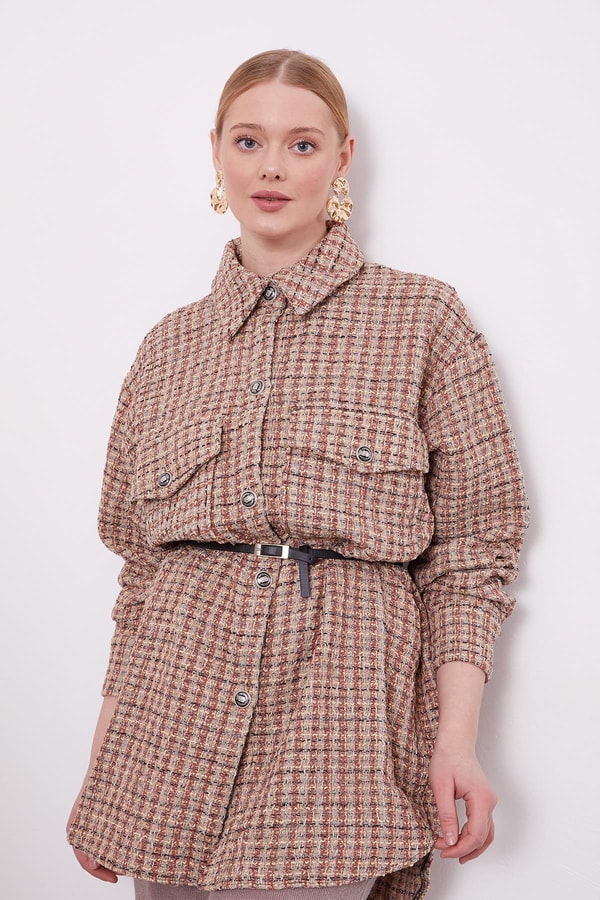 Levidor StudioBej Oversize Tüvit Ceket