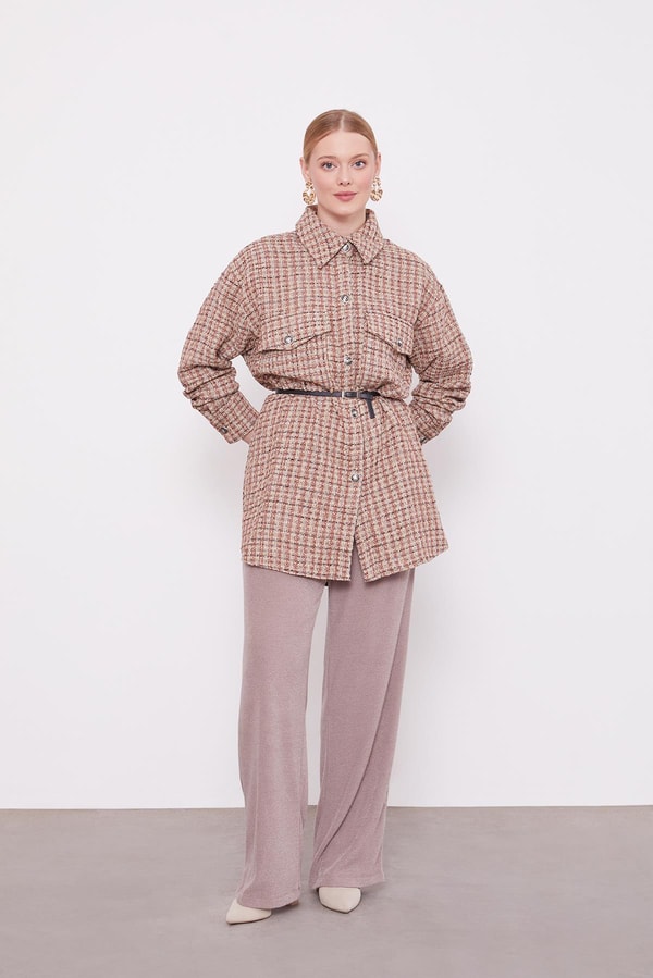 Levidor StudioBej Oversize Tüvit Ceket