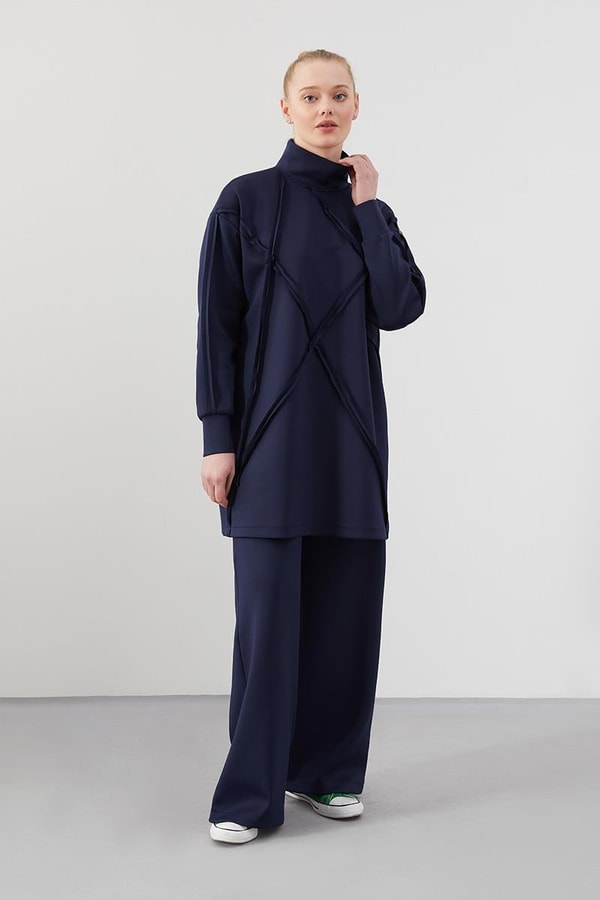Levidor StudioLevidor Studio Lacivert Oversize Spor Sweat Takım