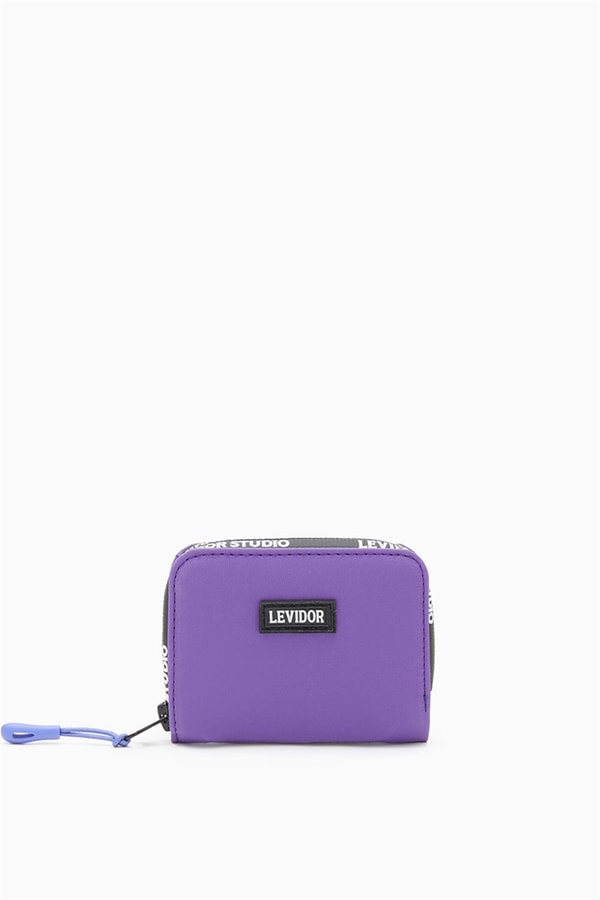 Levidor StudioLevidor Studio Mor Levidor Stüdyo Yazılı Mini Cüzdan