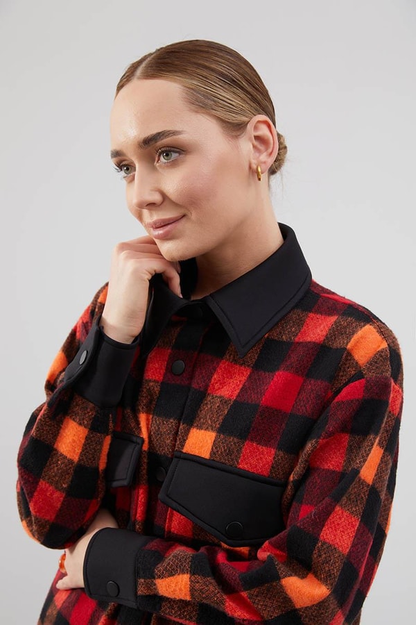 Levidor StudioLevidor Studio Oranj Oversize Kareli Spor Tunik