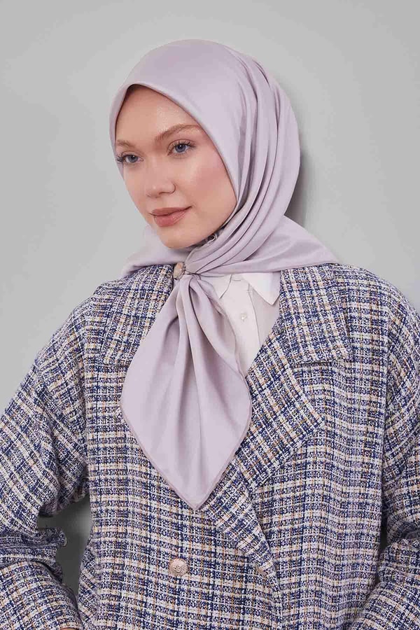 LevidorA.Gri Düz Renk Trend Twill Eşarp