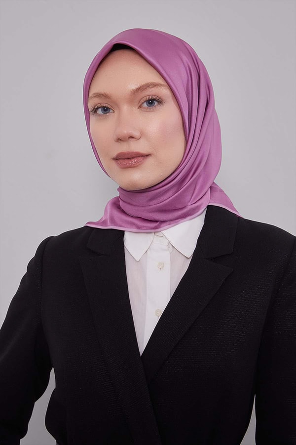 LevidorA.Menekşe Düz Renk Trend Twill Eşarp