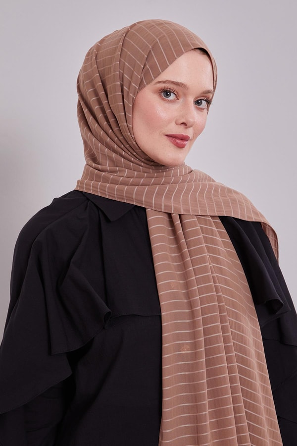 LevidorA.Kahve Çizgili Cazz Şal