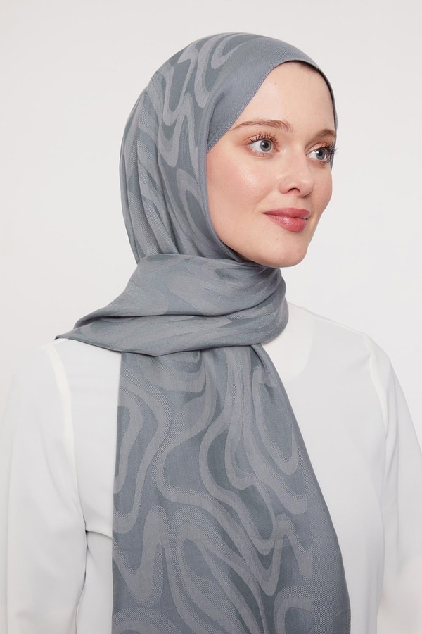 LevidorA.Mavi Soyut Desen Grazia Şal