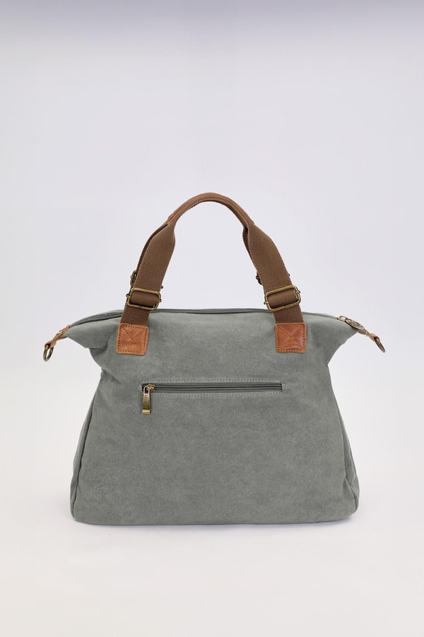 LevidorA.Mavi Çift Fermuarlı Kumaş Askılı El Çantası