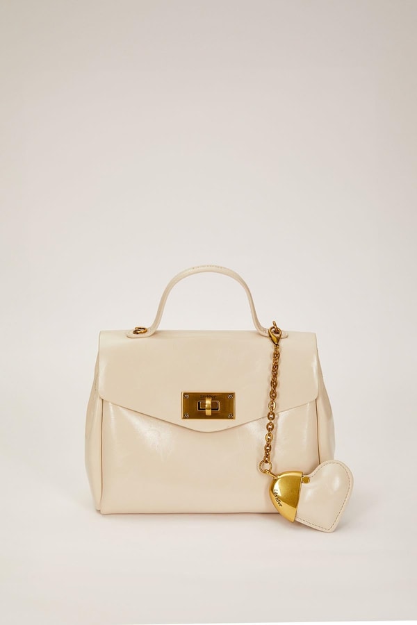 LevidorA.Gri Zincirli Kalp Aksesuarlı El Çantası