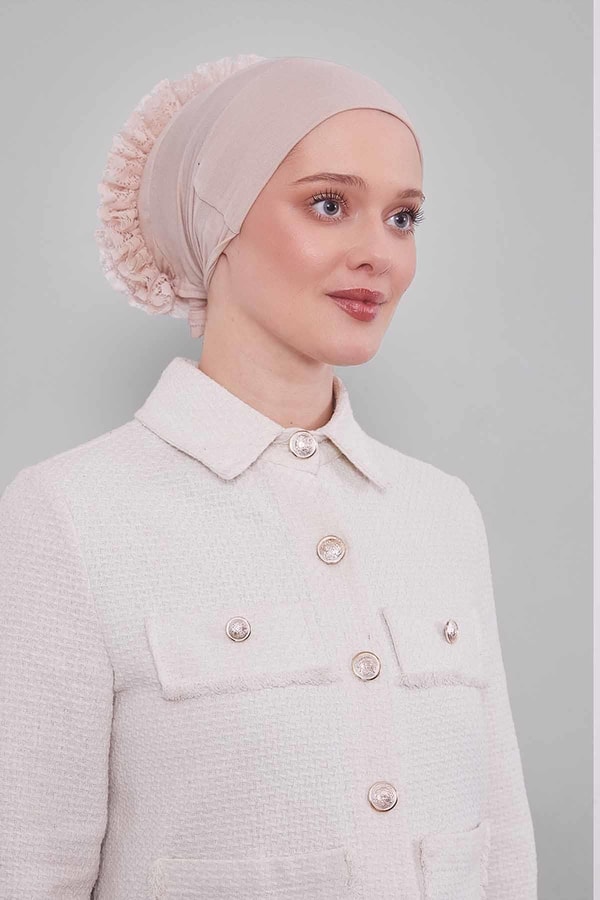 LevidorA.Taş Silikonlu Dikişsiz Fırfırlı Bone