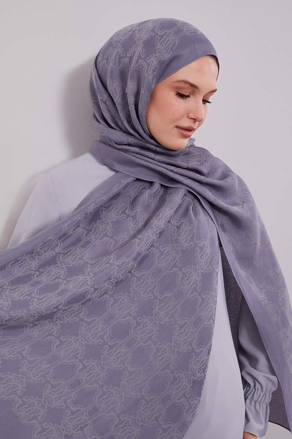 LevidorA.Mavi Tuğra Desen Grazia Şal