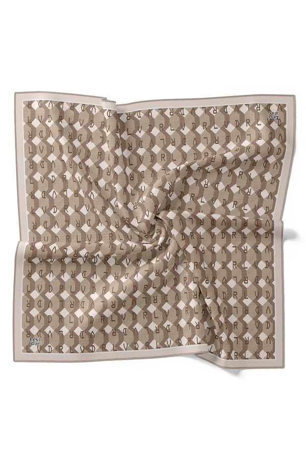 LevidorA.Vizon Petek Baskılı Twill İpek Eşarp