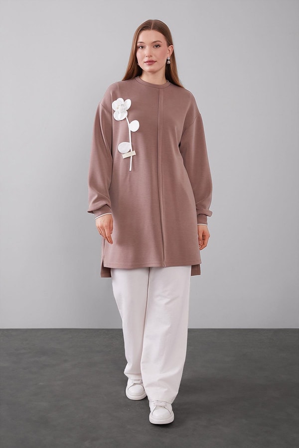 LevidorA.Vizon Üç Boyutlu Gül Detaylı Sweat