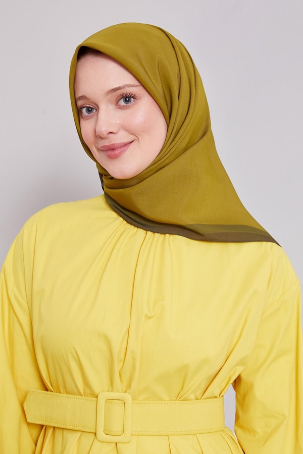 LevidorA.Haki Kenar Şerit Aura Eşarp