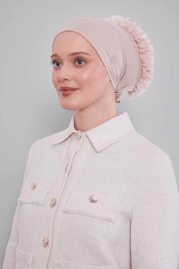 LevidorA.Taş Silikonlu Dikişsiz Fırfırlı Bone