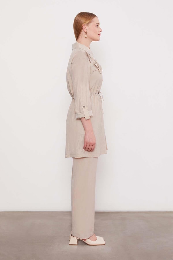 LevidorA.Pudra İşleme Omuz Detaylı Cupra İkili Takım