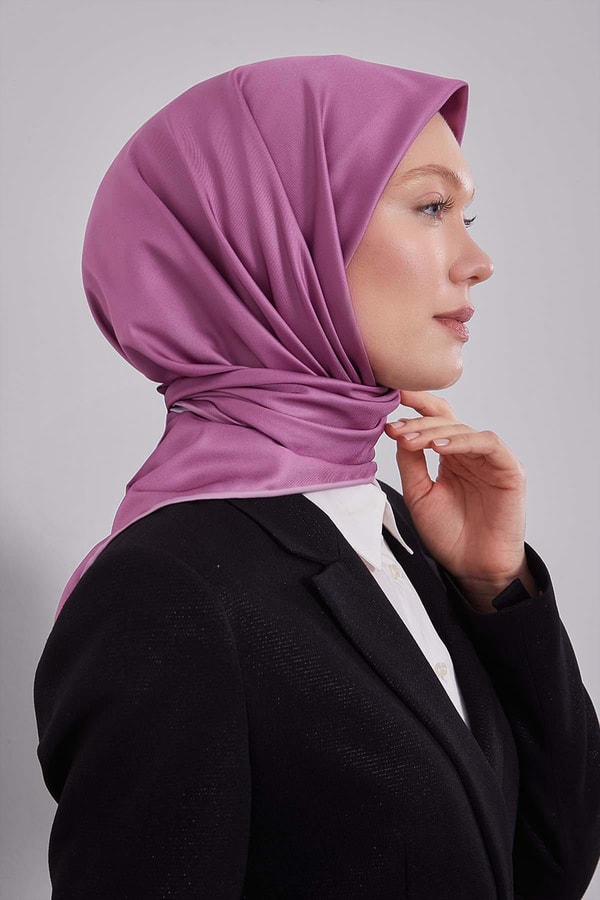 LevidorA.Menekşe Düz Renk Trend Twill Eşarp