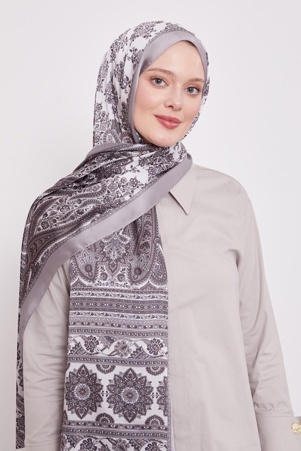 LevidorA.Vizon Sarmal Desen Hint İpeği Şal