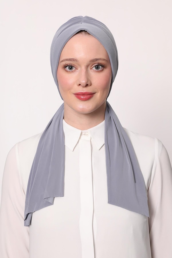 LevidorA.Gri Kelebek Desen Hazır Şal