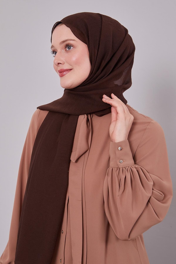 LevidorAcı Kahve Arlyn Düz Şal
