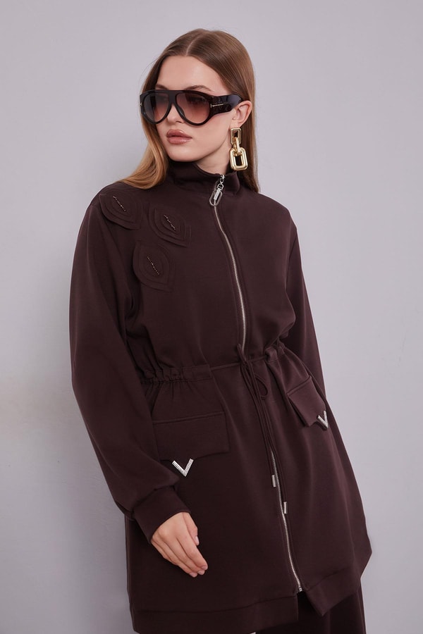 LevidorAcı Kahve Cep Aksesuar Detaylı İkili Takım