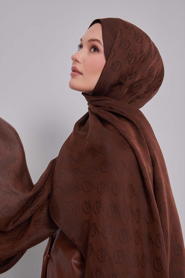 LevidorAcı Kahve LVD Baskılı Naia Jakar Şal