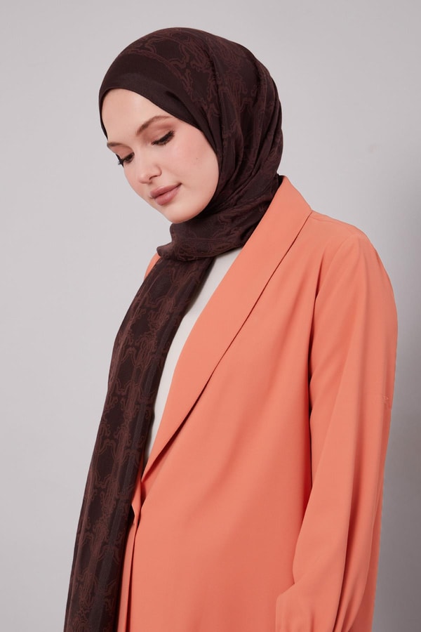 LevidorAcı Kahve Tuğra Desen Grazia Şal