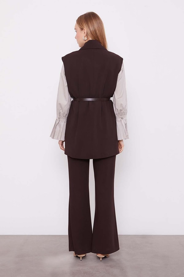 LevidorAcı Kahve Yelekli İkili Takım