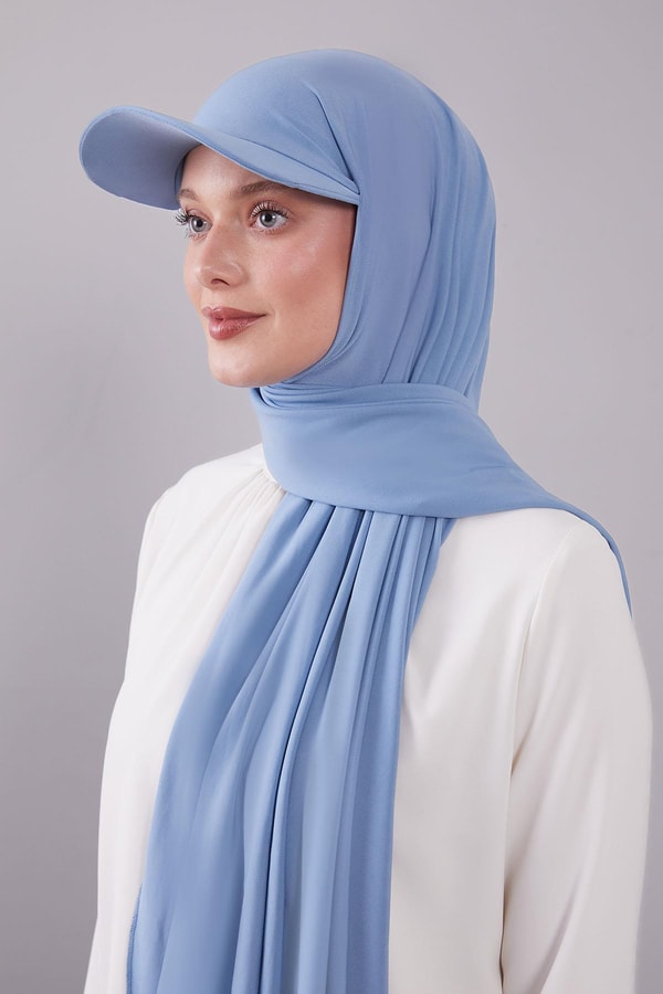 LevidorAçık Mavi Pratik Şapkalı Şal