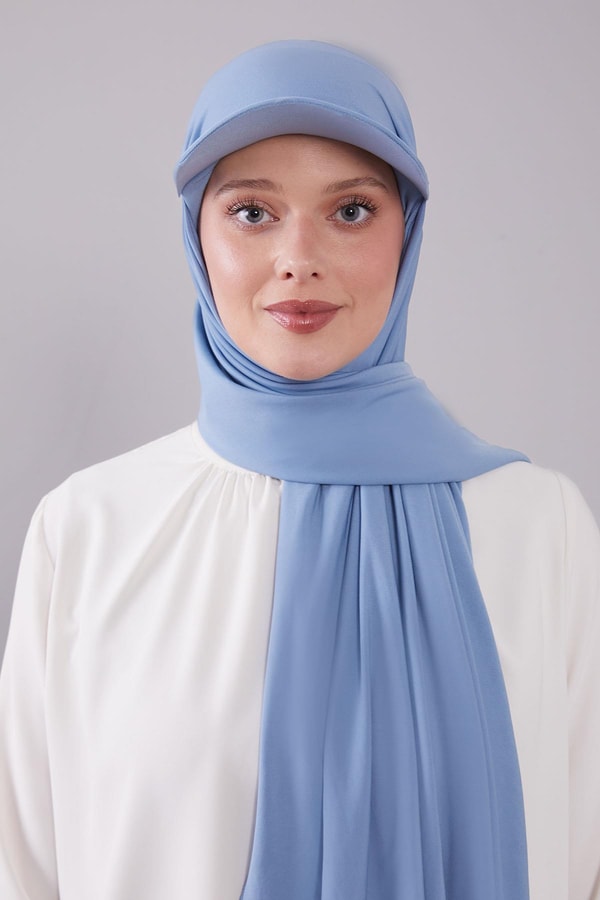 LevidorAçık Mavi Pratik Şapkalı Şal