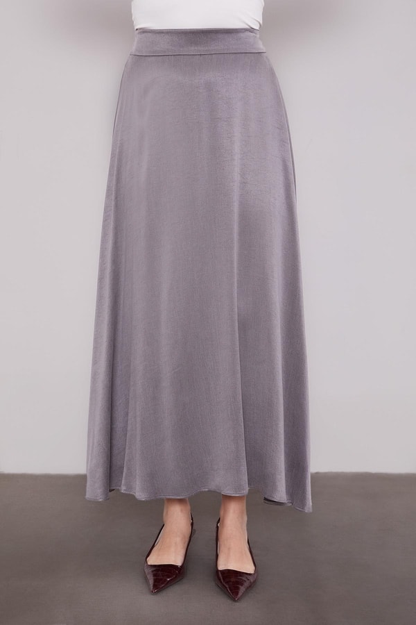 LevidorAntrasit Çapraz Düğme Detay Cupra Etek Takım