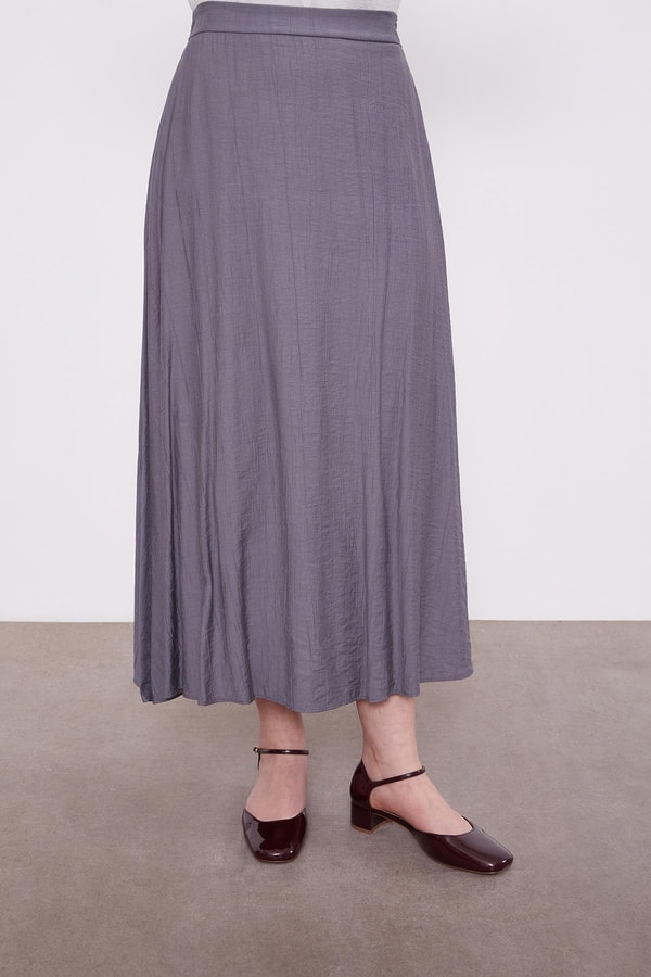 LevidorAntrasit Çift Düğme Detaylı Etekli Takım