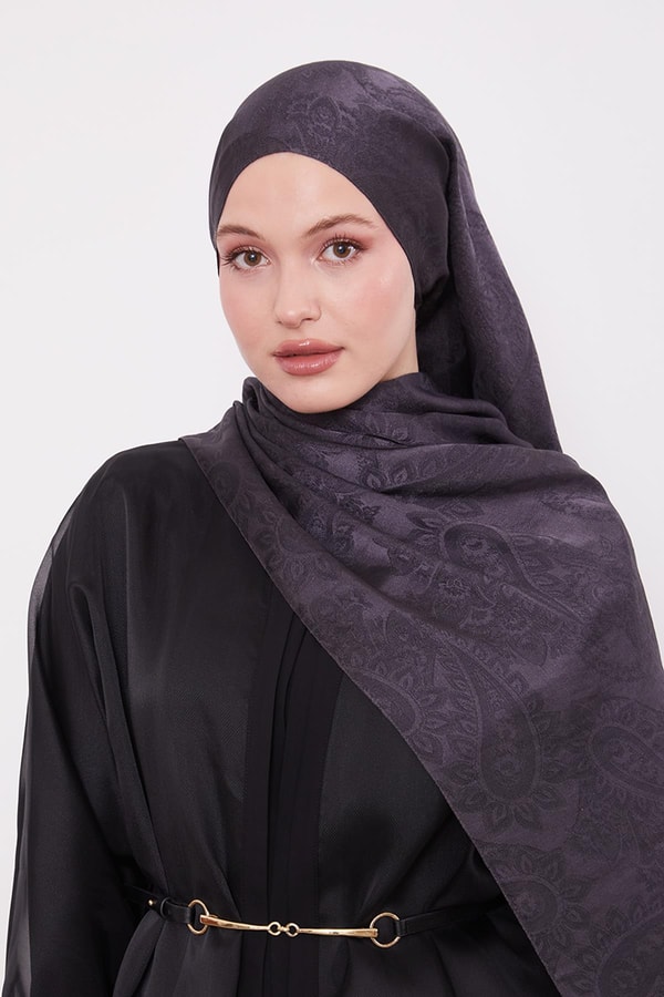 LevidorAntrasit Etnik Desen İtalyan Jakar Şal