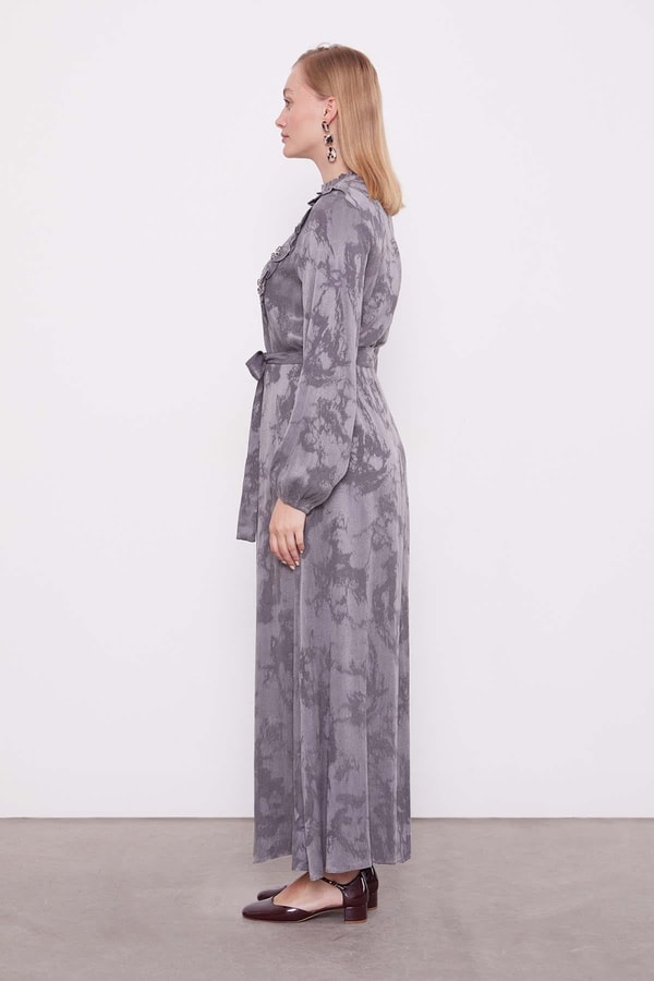 LevidorAntrasit Fırfır Detayı Elbise