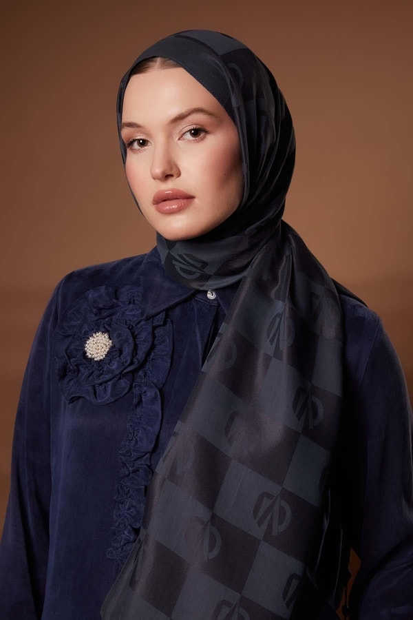 LevidorAntrasit Kare LVD Baskılı Naia Jakar Şal