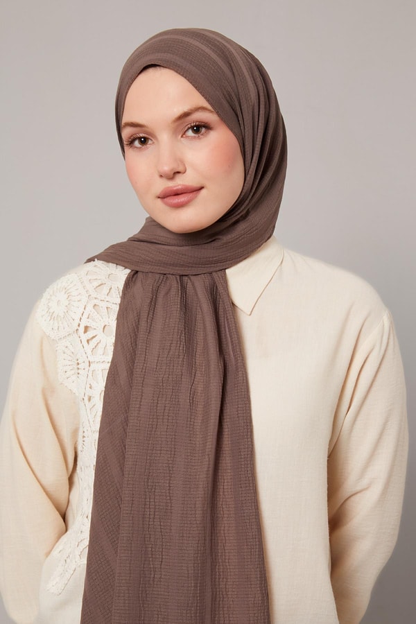 LevidorAntrasit Kendinden Dokulu Natural Line Şal