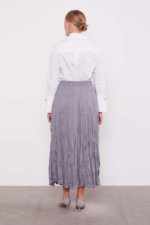 LevidorAntrasit Kırışık Model Etek