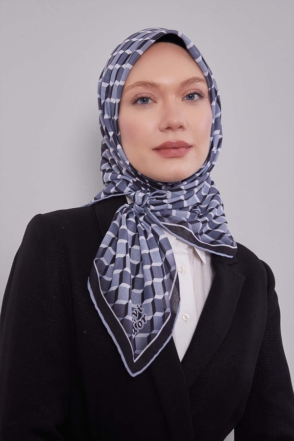 LevidorAntrasit Küp Desen Soft Eşarp