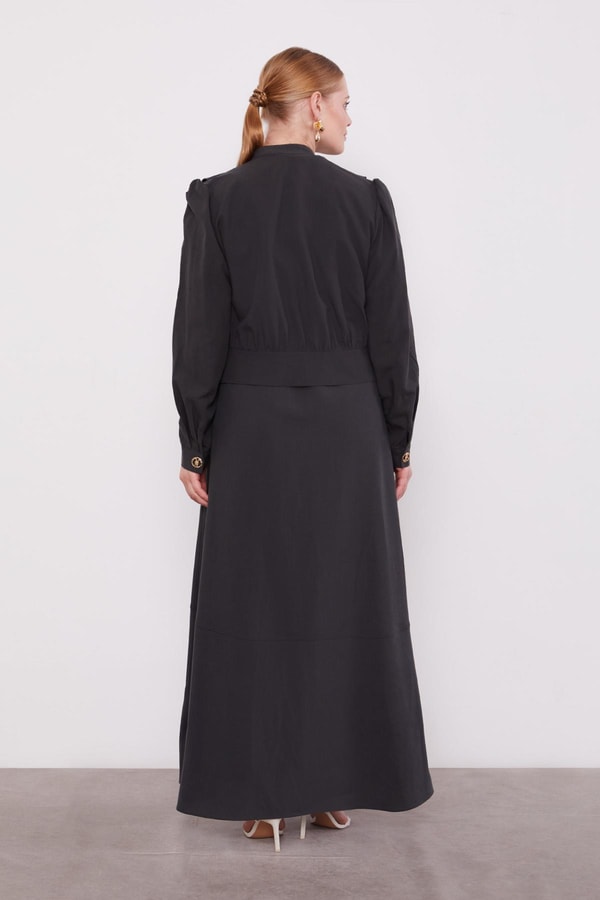 LevidorAntrasit Vatkalı Cupra Ceket Takım